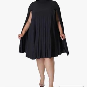Elegant Black Cape Dress NWOT